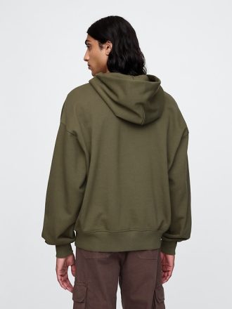 Tung hoodie med dragkedja