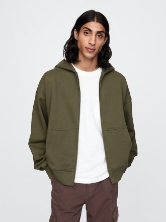 Tung hoodie med dragkedja