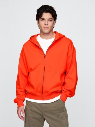 Tung hoodie med dragkedja