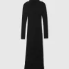 Turtleneck Rib Midi Sweater Dress