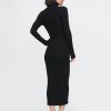 Turtleneck Rib Midi Sweater Dress