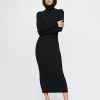 Turtleneck Rib Midi Sweater Dress