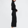 Turtleneck Rib Midi Sweater Dress