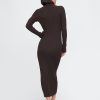 Turtleneck Rib Midi Sweater Dress