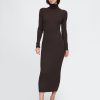 Turtleneck Rib Midi Sweater Dress