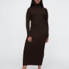 Turtleneck Rib Midi Sweater Dress