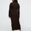 Turtleneck Rib Midi Sweater Dress
