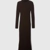 Turtleneck Rib Midi Sweater Dress
