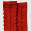 Twisted-Knit Crew Socks