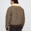 Ullblandning Houndstooth Bomberjacka
