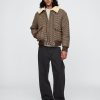 Ullblandning Houndstooth Bomberjacka
