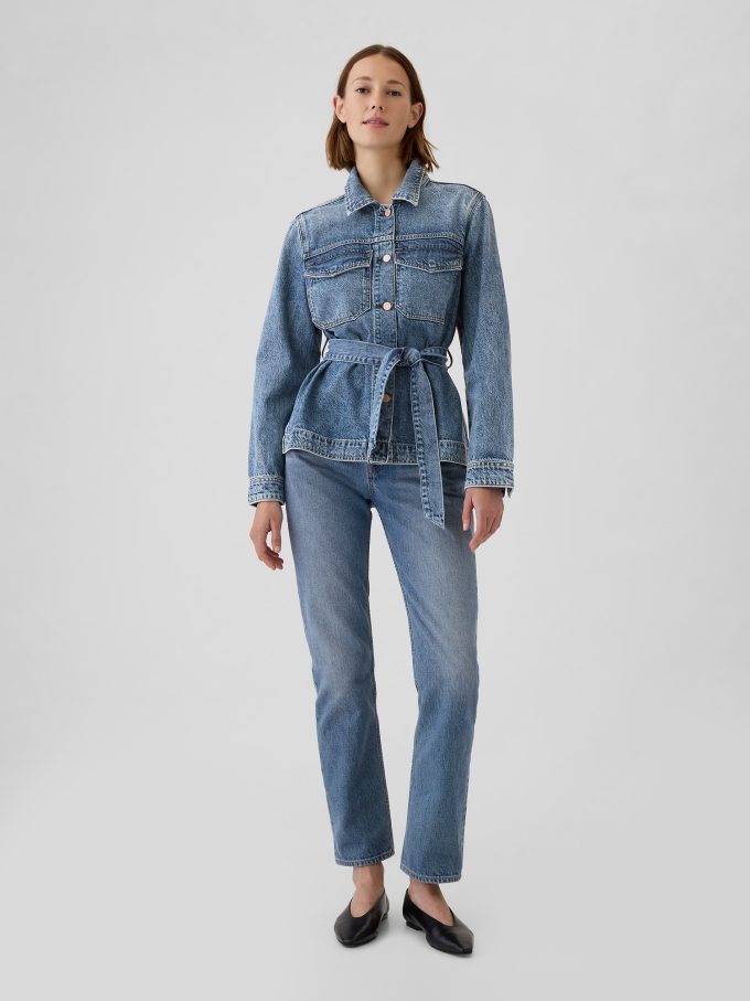 Ultrasoft jeansjacka med bälte