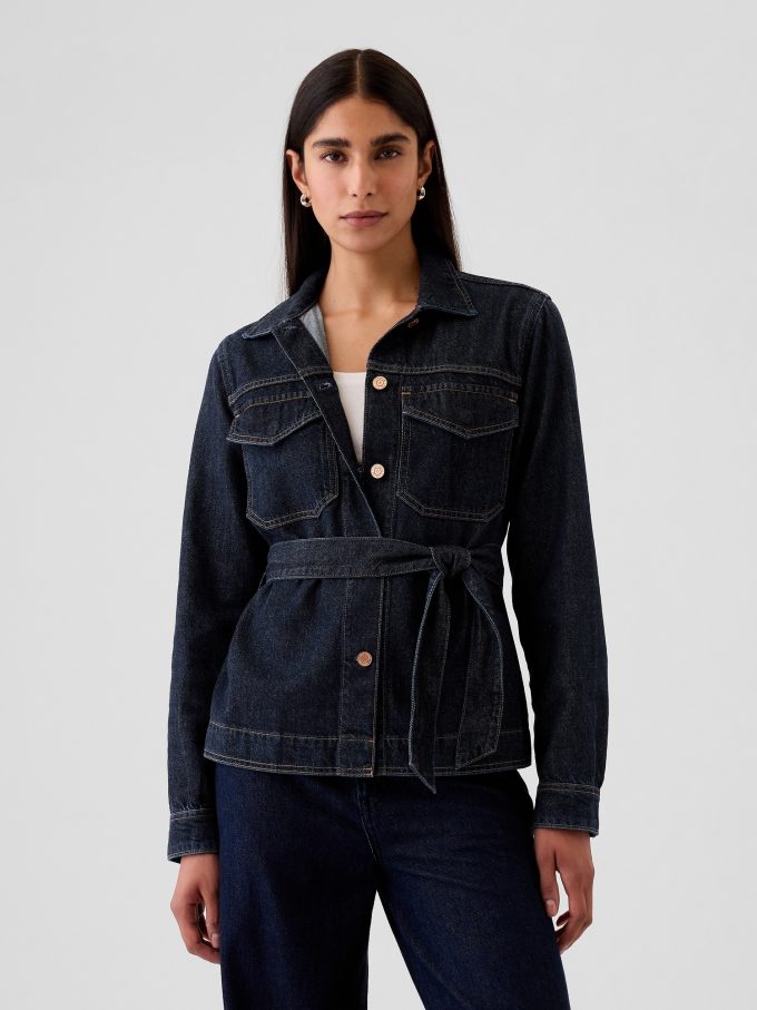 Ultrasoft jeansjacka med bälte