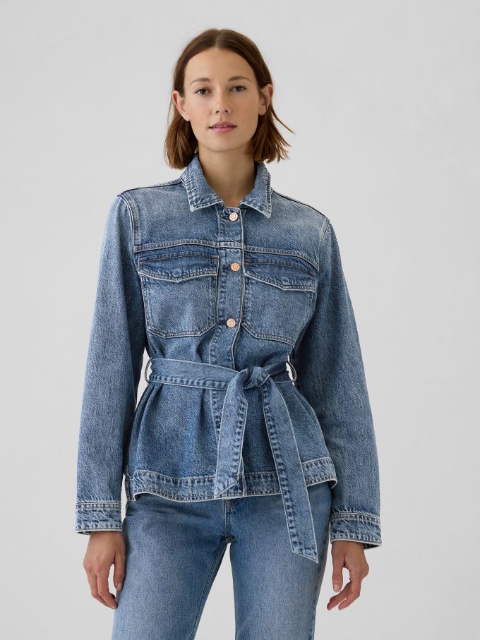 Ultrasoft jeansjacka med bälte