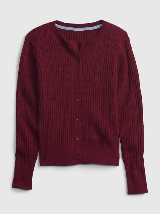 Uniform cardigan i ekologisk bomull för barn