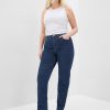Uppnosiga raka jeans med hög höjd