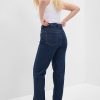 Uppnosiga raka jeans med hög höjd