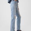 Uppnosiga raka jeans med hög höjd