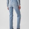 Uppnosiga raka jeans med hög höjd