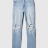 Uppnosiga raka jeans med hög höjd