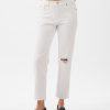Uppnosiga raka jeans med hög höjd