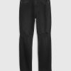Uppnosiga raka jeans med hög höjd