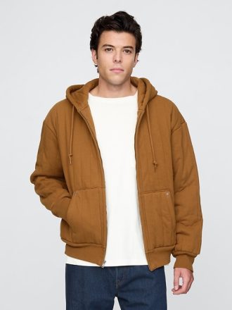 Våffelfodrad hoodie med dragkedja