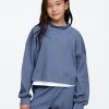 Våffelstickad Mockneck-topp för barn