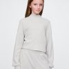 Våffelstickad Mockneck-topp för barn