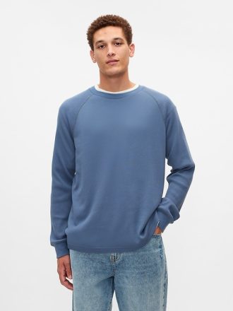 Våffelstickad Raglan T-shirt