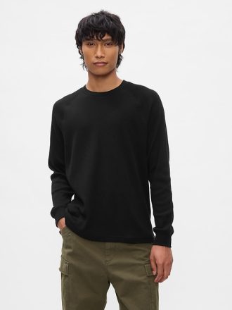 Våffelstickad Raglan T-shirt