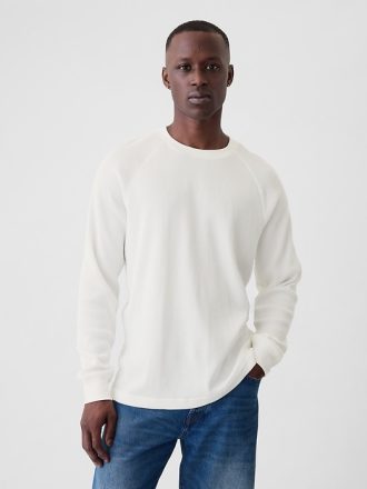 Våffelstickad Raglan T-shirt