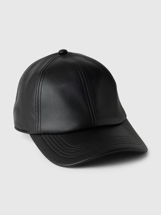 Vegansk baseballhatt i läder