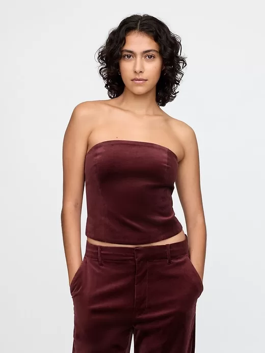 Velvet Cropped Tube Top Velvet Cropped Tube Top