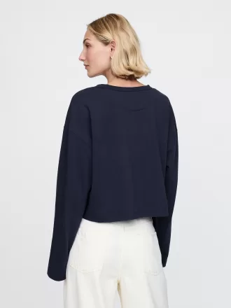 Vintage Cropped T-shirt i ekologisk kraftig bomull