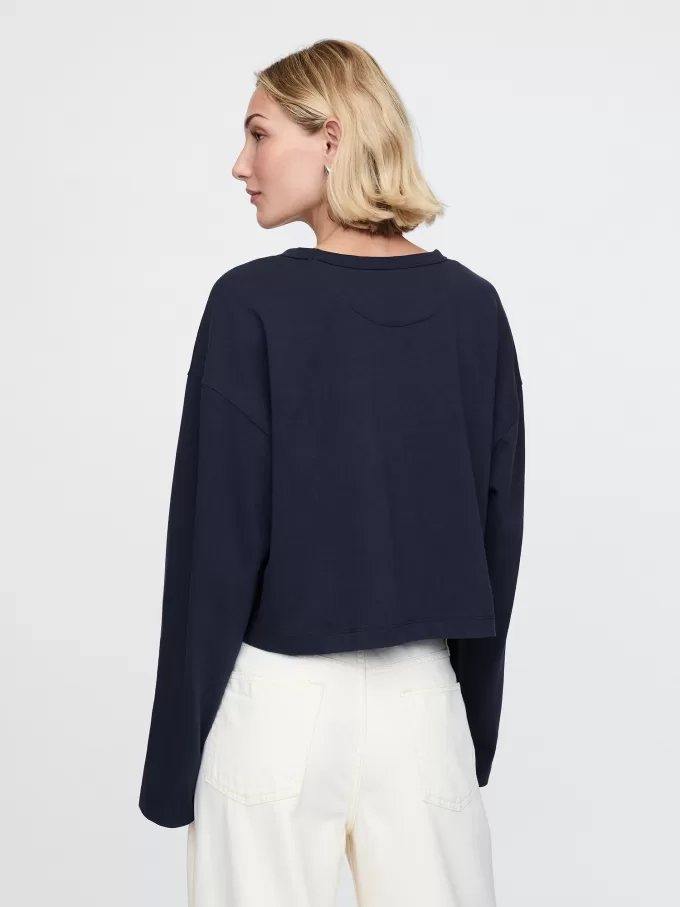 Vintage Cropped T-shirt i ekologisk kraftig bomull