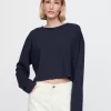 Vintage Cropped T-shirt i ekologisk kraftig bomull