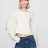 Vintage Cropped T-shirt i ekologisk kraftig bomull