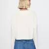 Vintage Cropped T-shirt i ekologisk kraftig bomull