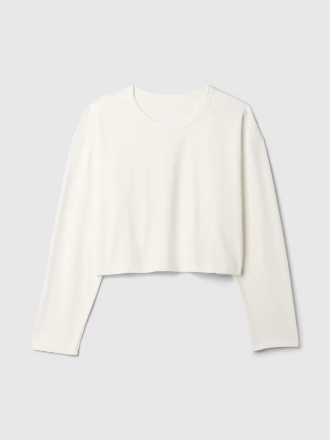 Vintage Cropped T-shirt i ekologisk kraftig bomull
