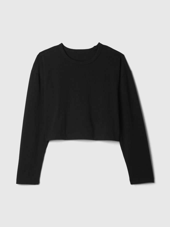 Vintage Cropped T-shirt i ekologisk kraftig bomull