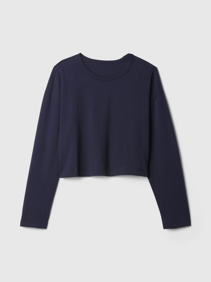 Vintage Cropped T-shirt i ekologisk kraftig bomull