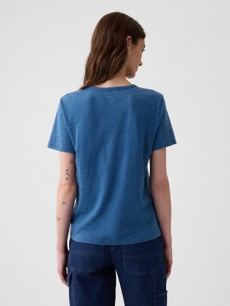 Vintage Indigo T-shirt med rund hals