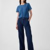 Vintage Indigo T-shirt med rund hals