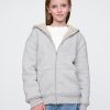 Vintage Mjuk Sherpa-fodrad Hoodie med dragkedja för barn