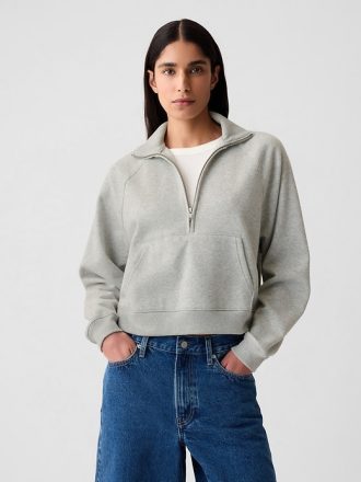 Vintage Soft Cropped Half Zip Pullover