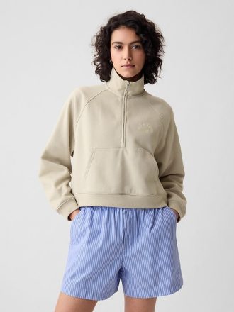 Vintage Soft Cropped Half Zip Pullover