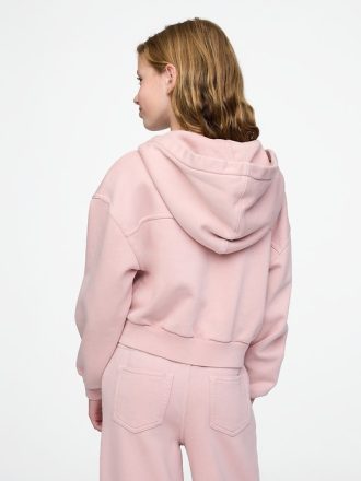 Vintage Soft Cropped Zip Hoodie för barn