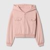 Vintage Soft Cropped Zip Hoodie för barn
