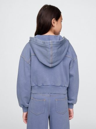 Vintage Soft Cropped Zip Hoodie för barn